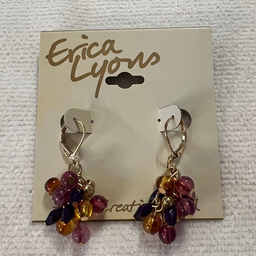 3/$18 Erica Lyons Multicolor Beaded Earrings Lot 515